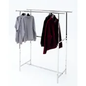 Hubert 70351 Commercial Garment Rack, 60"W x 22"D x 60"H, Chrome-Plated Steel, Adjustable Height 1 image