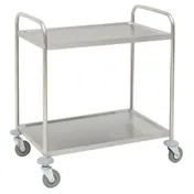 Hubert 72505 Medium 2-Shelf Stainless Steel Transport Trolley - 31-9/10" X 17-9/10" X 33-5/8"H 1 image