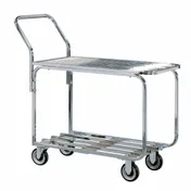 Hubert 80014 2-Shelf Plated Steel Wire Stock Cart - 27-1/2" x 16-3/4" x 32" 1 image