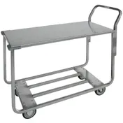 Hubert 92292 2-Shelf Galvanized Steel Utility Cart - 47" x 20" x 40" 1 image