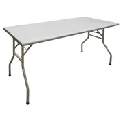 Hubert 96726 Rectangular Folding Table, 72" x 30" x 31-7/8", 18-Gauge 430 Stainless Steel, NSF Certified 1 image