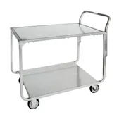 Hubert 98435 Aluminum 2 Shelf Produce Cart - 43" x 25" x 41"H 1 image