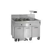 Imperial IFSCB450ET Floor Model Electric Fryer, Thermostatic Controls, Built-In Filter, (4) 50 lbs Battery 1 image