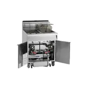 Imperial IFSSP350-OP-C Multiple Battery Gas Fryer w/ (3) 50 lbs Frypots, Built-In Filter, Computer Controls 1 image