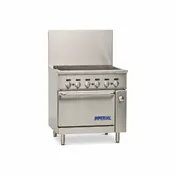Imperial IR-36BR-126 36" Gas Restaurant Range w/ 36" Radiant Charbroiler, (1) Standard Oven, 125.000 BTU 1 image