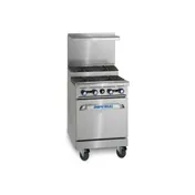 Imperial IR-4-SU 24" Gas Restaurant Range, (4) Open Burners w/ (2) Step-Up, (1) Space Saver Oven, 155.000 BTU 1 image