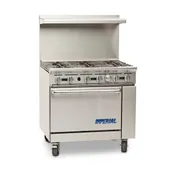 Imperial IR-6 36" Gas Restaurant Range w/ (6) Open Burners, (1) Standard Oven, 227.000 BTU 1 image