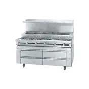 Jade JMSS-05-T-60, 1/3 60" Gas Heavy Duty Range w/ Titan Fire and Ice Saute Station, (5) Open Burners, Refrigerated Rails w/ 8 Pans, 150.000 BTU 1 image
