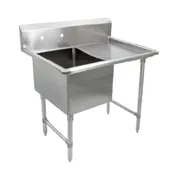 John Boos 1B18244-1D18R 40" One Compartment Sink, 18"W x 24"L Bowl With Right-Hand Drainboards 1 image