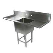 John Boos 1PB3024-2D36 105" One Compartment Sink, 30"W x 24"L Bowl With 2 Drainboards 1 image