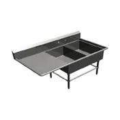 John Boos 2PB2028-1D20L 64" Two Compartment Sink, 20"W x 28"L Bowl With Left-Hand Drainboard 1 image