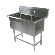 John Boos 42PB244 53" Two Compartment Sink, 24"W x 24"L Bowl Without Drainboard 1 image