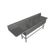 John Boos 44PB16184-1D24R 92" Four Compartment Sink, 16"W x 18"L Bowl With Right-Hand Drainboard 1 image