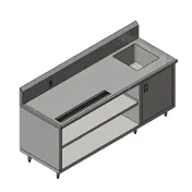 John Boos 4CB4R10-3072-R Beverage Table, Cabinet Base with Open Front 1 image
