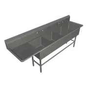 John Boos 4PB18244-1D18L 94" Four Compartment Sink, 18"W x 24"L Bowl w/Left-Hand Drainboard   1 image