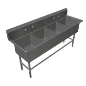 John Boos 4PB24 101" Four Compartment Sink, 24"W x 24"L Bowl Without Drainboard 1 image