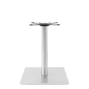 John Boos STB-2230-X Dining Height Table Base, 21x21 Base, Brushed Stainless Steel, 3 Round Column 1 image