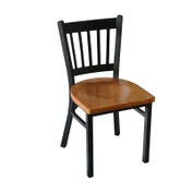 JMC Furniture COBRA CHAIR WOOD Indoor Cobra Side Chair with Slat Back and Wood Seat, Metal Frame 1 image