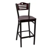 JMC Furniture EAGLE SERIES CLEAR COAT BARSTOOL WOOD - Wood Back with Circle Cutouts, Wood Seat, Metal Frame 1 image