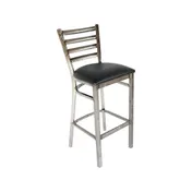 JMC Furniture WHITE HORSE BARSTOOL WOOD - Ladder Back, Armless, Metal Frame, Black Powder Coat, Wood Seat 1 image