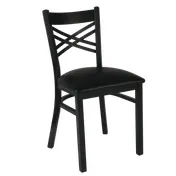 JMC Furniture X SERIES CHAIR VINYL Indoor Chair with Cross Back and Vinyl Seat, Metal Frame 1 image