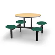 JustChair CLUS-RD36-4S-BS Cluster Table Unit, Round, 36 Dia, Island Style, 4 Swivel Seats, Black Steel Frame 1 image