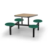 JustChair CLUS-SQ36-4S-BS Cluster Table Unit, Square 36x36, Island Style, 4 Button Style Swivel Seats, Black Steel Frame 1 image