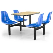 JustChair CLUS-SQ42-4S-BB Cluster Table Unit, Square, 42x42, Island Style, 4 Bucket Swivel Seats, Black 1 image