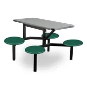 JustChair CLUS-SQ42-4S-BS Cluster Table Unit, Square, 42x42, Island Style, 4 Swivel Chairs, Black Steel Frame 1 image