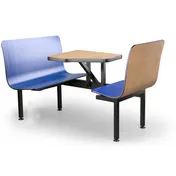 JustChair CONT-TR-44 Contour Table Unit, 44"L, Transition Unit, Laminated Seats, Black, Welded Steel Frame 1 image