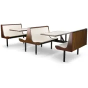JustChair CPLUS-2TU-WS-23 Contour Plus Booth Table Unit, 23"L, Double Wall, Laminated Top, Black 1 image