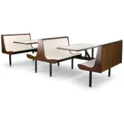 JustChair CPLUS-2TU-WS-44 Contour Plus Booth Table Unit, 44L, Double Wall, Laminated Top, Black 1 image
