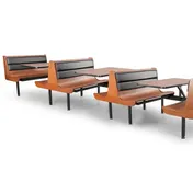 JustChair CPREM-4TU-WS-23 Contour Premium Booth Table Unit, 23"L, Quad Wall, Laminated Top, Welded Steel Frame 1 image
