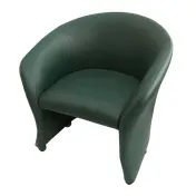 JustChair LA556-COM Lounge Arm Chair, Curved Wrap Around Upholstered Back, Upholstered Seat, Metal Frame, Black Wheel Casters 1 image