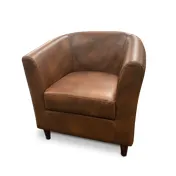 JustChair U58718-COM Upholstered Lounge Arm Chair, German Beech Wood Frame, Rounded Back, High Arms 1 image