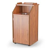 JustChair TRCPT-11SH-GR2 Trash Receptacle, 35-Gallon, 23-1/2" x 23-1/2" x 48", Black Laminate 1 image