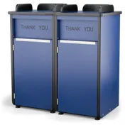 JustChair TRCPT-HPL-DBL-GR2 Double Trash Receptacle, 45" x 23-1/2" x 48", 35 gal, Laminate Grade 2 1 image