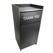 JustChair TRCPT-MEL Trash Can, 35 Gal, 23-3/4" x 23-3/4" x 46", Melamine, Black, Front Swing Door 1 image