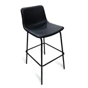 JustChair U31130 Hospitality Bar Stool - Upholstered Bucket Seat, Padded Molded Frame, Beech Legs, Black Frame 1 image
