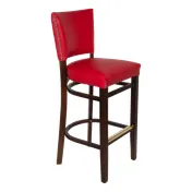 JustChair W31330-GR2 Bar Stool - Flared Pullover Back, Grade 2 UPH, German Beech Wood Frame, Footrest, Glides 1 image