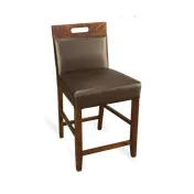 JustChair W51024-GR3 Upholstered Counter Chair, German Beech, Grade 3 Upholstery, Padded Square Inset Back 1 image
