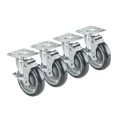 Krowne 28-120S Krowne Heavy Duty Plate Caster, Swivel with Brake, 5" Diameter 1 image