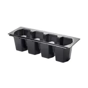 Krowne KR-409 Ice Bin Accessory - 4-Bottle Plastic Wells, 2.5" Diameter, Fits KR24 Bins, White 1 image