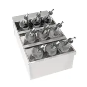 Krowne MW-SR12 MoveWell Speed Rack Insert, 12"W x 21"D x 6"H, 3-Tier, Stainless Steel, 19" Width 1 image