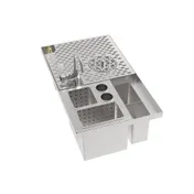 Krowne MW-TC12 MoveWell Tool Caddy Insert, 12" W x 21" D x 6" H Stainless Steel Bar Organizer 1 image