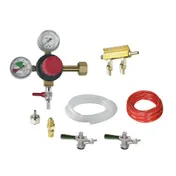 Krowne NITROKIT2 Nitro Beer Kit - 2-Faucet, Reg & Manifold, 5' & 10' Air Lines, 2 Sankey Taps, Probe 1 image
