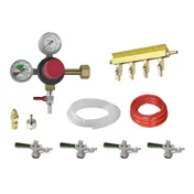 Krowne NITROKIT4 Nitro Kit - 4-Faucet CO2 Reg W/N2 Manifold 5′ & 20′ Air Lines 4 Sankey Taps Probe 1 image
