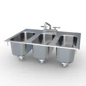 LaCrosse CS3DI Concession Drop-In Sink, Three Compartment, 24" Long 1 image