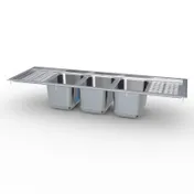 LaCrosse DI53CD Drop-In Sink, Three Compartment, 60" Long 1 image