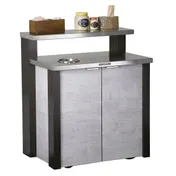 Lakeside 155045 Stainless Steel Waitress Station with 11D Overshelf and 8 Waste Chute 1 image